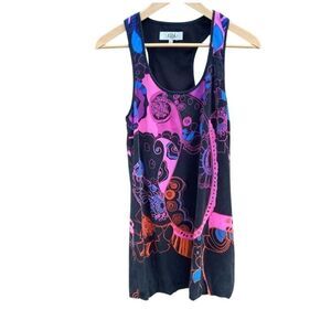 Tibi Women's Size 2 Multicolor Abstract Silk Shift Dress Sleeveless